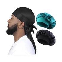 Lenço De Seda Unissex Com Cauda Longa, Gorro, Chapéu Noturno, Durag, Bandana, Turbante, Hijab, 2/3