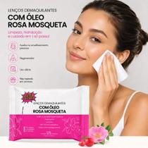 Lenço Demaquilante 3 em 1 e Rosa Mosqueta Remove Maquiagem Limpa Hidrata 25 Unidades Super Poderes