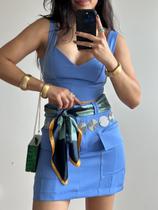 Lenço Estampa de Flor com Riscos Abstratos de Cetim Anastasia