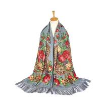 Lenço Estampado Floral Estilo Russo Feminino Retrô Com Franjas Xale Ucraniano Hijab Para Cabeça