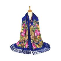 Lenço Estampado Floral Estilo Russo Feminino Retrô Com Franjas Xale Ucraniano Hijab Para Cabeça