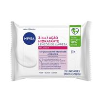 Lenço Facial Demaquilante NIVEA 3 Em 1 Hidratante Rosa 25 Unidades