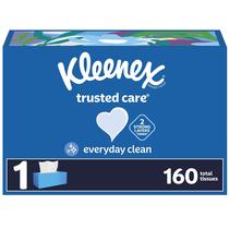Lenço facial Kleenex Trusted Care 1 Flat Box 160 ct, 2 camadas