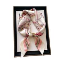 Lenço Feminino De Cetim De Seda Macio Com Estampa De Cavalo, Lenço Quadrado Fino, Design De Luxo,