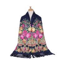 Lenço Feminino Vintage Floral De Luxo Com Borlas Para Outono/Inverno - Estilo Hijab E Bandana