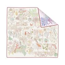 Lenço Grande Feminino Com Estampa De Girafa Em Seda Twill Com Bordas Enroladas Dupla Face Luxuoso