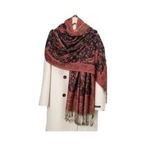 Lenço Hijab Retro De Tamanho Grande Para Mulheres Com Estampa Paisley E Franjas Em Algodão Viscose