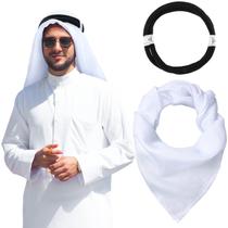 Lenço Hoolerry Arab Shemagh Muslim Keffiyeh Head Wrap branco