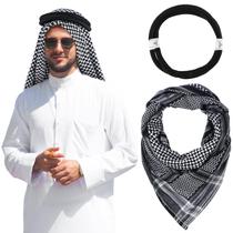 Lenço Hoolerry Arab Shemagh Muslim Keffiyeh Head Wrap cinza