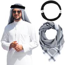Lenço Hoolerry Arab Shemagh Muslim Keffiyeh Head Wrap preto