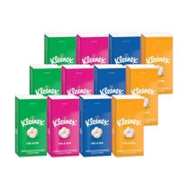 Lenço Kleenex Bolso Folha Tripla Descartáveis Contém 12 Pacotes Com 10 Lenços de 21cm x 21cm cada