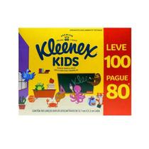 Lenço Kleenex Kids Descartável C/100 Folhas 12,7cm X 21,2cm