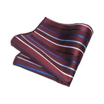 Lenço Listrado Azul E Cinza Para Homens Acessório De Terno Formal De Alta Qualidade