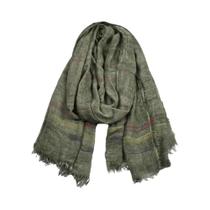 Lenço Longo De Algodão E Linho Listrado Com Franjas Para Homens, Acessórios De Moda Para Outono E