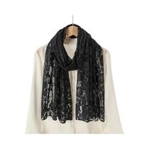 Lenço Longo De Renda Rosa Para Mulheres, Hijab Muçulmano, Xale De Verão, Protetor Solar UV, Capa