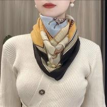 Lenço Magnético Triangular Feminino De Algodão E Linho Para Outono/Inverno - Lenço De Seda De Alta