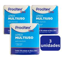 Lenço Para Banho Multiuso PROCITEX Kit 03 Pacotes 28x30cm