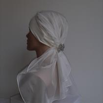 Lenço para cabeça-lenço turbante feminino peça sofisticada de cor off white
