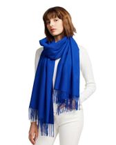Lenço Pashmina Feminino - Toque Cashmere, Cor Azul