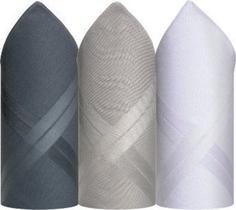 Lenço presidente masculino caixa com 3 unidades 100% algodão