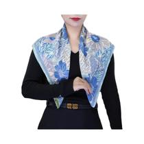 Lenço Quadrado De Algodão Com Estampa Floral 70cm Acessório De Cabelo Feminino