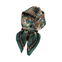 Lenço Quadrado De Cetim Com Estampa De Lótus Para Mulheres, Moda Primavera Verão, Bandana Para a Lenço Quadrado De Cetim Com Estampa De Lótus Para Mulheres, Moda Primavera Verão, Bandana Para a