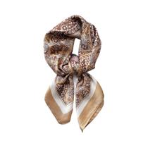 Lenço Quadrado De Cetim Com Estampa Vintage Para Mulheres, Leve E Fashion, Para Cabelo E Pescoço