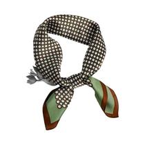 Lenço Quadrado De Cetim Estiloso Para Mulheres Com Estampa De Anéis Redondos, Bandana Versátil,