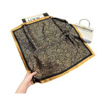 Lenço Quadrado De Cetim Macio Com Estampa Paisley Houndstooth De Luxo Para Mulheres, Fino E Suave,