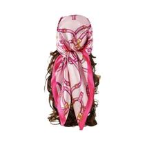 Lenço Quadrado De Seda 85cm Com Estampa De Corrente, Multifuncional, À Prova De Vento, Para Praia, Lenço Quadrado De Seda 85cm Com Estampa De Corrente, Multifuncional, À Prova De Vento, Para Praia,
