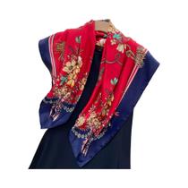 Lenço Quadrado De Seda 90X90CM Para Mulheres, Bandana Para Cabelo E Pescoço, Lenço Muçulmano,