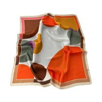 Lenço Quadrado De Seda Colorido Para Mulheres, Elegante, Estampado, Xale De Pescoço Macio, Hijab Lenço Quadrado De Seda Colorido Para Mulheres, Elegante, Estampado, Xale De Pescoço Macio, Hijab