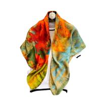 Lenço Quadrado De Seda De Cetim De Luxo Feminino 90x90cm Estampado Xale Envoltório Hijab Faixa De