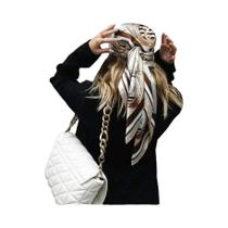 Lenço Quadrado De Seda Feminino 90cm Luxuoso De Cetim Para Cabelo E Cabeça, Foulard De Verão