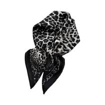 Lenço Quadrado De Seda Imitada Com Estampa De Leopardo Para Mulheres, Luxuoso, Casual E Versátil
