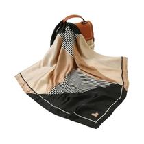 Lenço Quadrado De Seda Luxuosa Para Mulheres Com Listras Geométricas, Hijab, Faixa De Cabeça, Moda Lenço Quadrado De Seda Luxuosa Para Mulheres Com Listras Geométricas, Hijab, Faixa De Cabeça, Moda