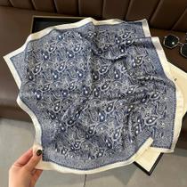 Lenço Quadrado De Seda Luxuosa Para Mulheres, Estampado, Para Enrolar No Pescoço, Lenço De Cabeça,