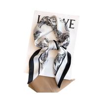 Lenço Quadrado De Seda Luxuoso Com Estampa Floral 70x70cm Para Mulheres, Faixa De Cabelo De Cetim