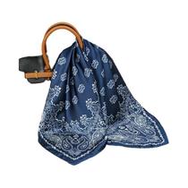 Lenço Quadrado De Seda Luxuoso Com Poás Para Mulheres, Hijab De Cetim, Faixas De Cabelo, Lenço De