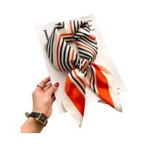 Lenço Quadrado De Seda Luxuoso Feminino Para O Verão, Hijab, Lenço De Pescoço, Faixa De Cabelo,
