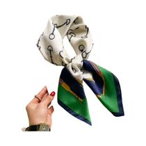 Lenço Quadrado De Seda Luxuoso Feminino Para Verão, Hijab, Lenço De Pescoço, Faixa De Cabelo,