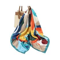 Lenço Quadrado De Seda Satinada Para Mulheres Com Estampa Floral, Hijab, Faixa De Cabelo, Foulard Lenço Quadrado De Seda Satinada Para Mulheres Com Estampa Floral, Hijab, Faixa De Cabelo, Foulard