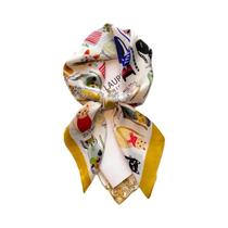 Lenço Quadrado De Seda Sintética Para Mulheres De 70cm, Estampa De Bandana, Lenço Para Cabelo, Hijab