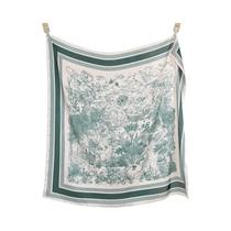 Lenço Quadrado Elegante De Cetim Para Mulheres 110x110cm Estampa De Flores E Folhas Protetor De Lenço Quadrado Elegante De Cetim Para Mulheres 110x110cm Estampa De Flores E Folhas Protetor De