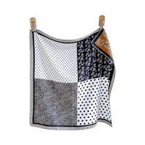 Lenço Quadrado Feminino Retrô De Seda Sintética Com Estampa Dupla Face, Lenço De Pescoço, Faixa De