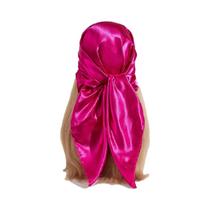 Lenço Quadrado Grande De Cetim Liso Para Mulheres, Imitação De Seda, Xale Corta-Vento, Acessório De
