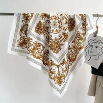Lenço Quadrado Vintage Feminino 90X90cm Design Luxuoso Hijab Faixa De Cabelo Lenço Bandana Protetor