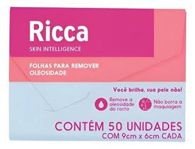 Lenço Removedor De Oleosidade Para Rosto 50 Unidades Ricca D