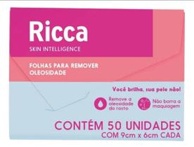 Lenço removedor de oleosidade ricca 50 pcs