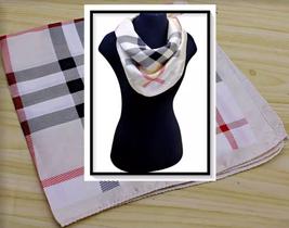 Lenço Seda Xadrez 50cm Lenço Seda Xadrez 50cm